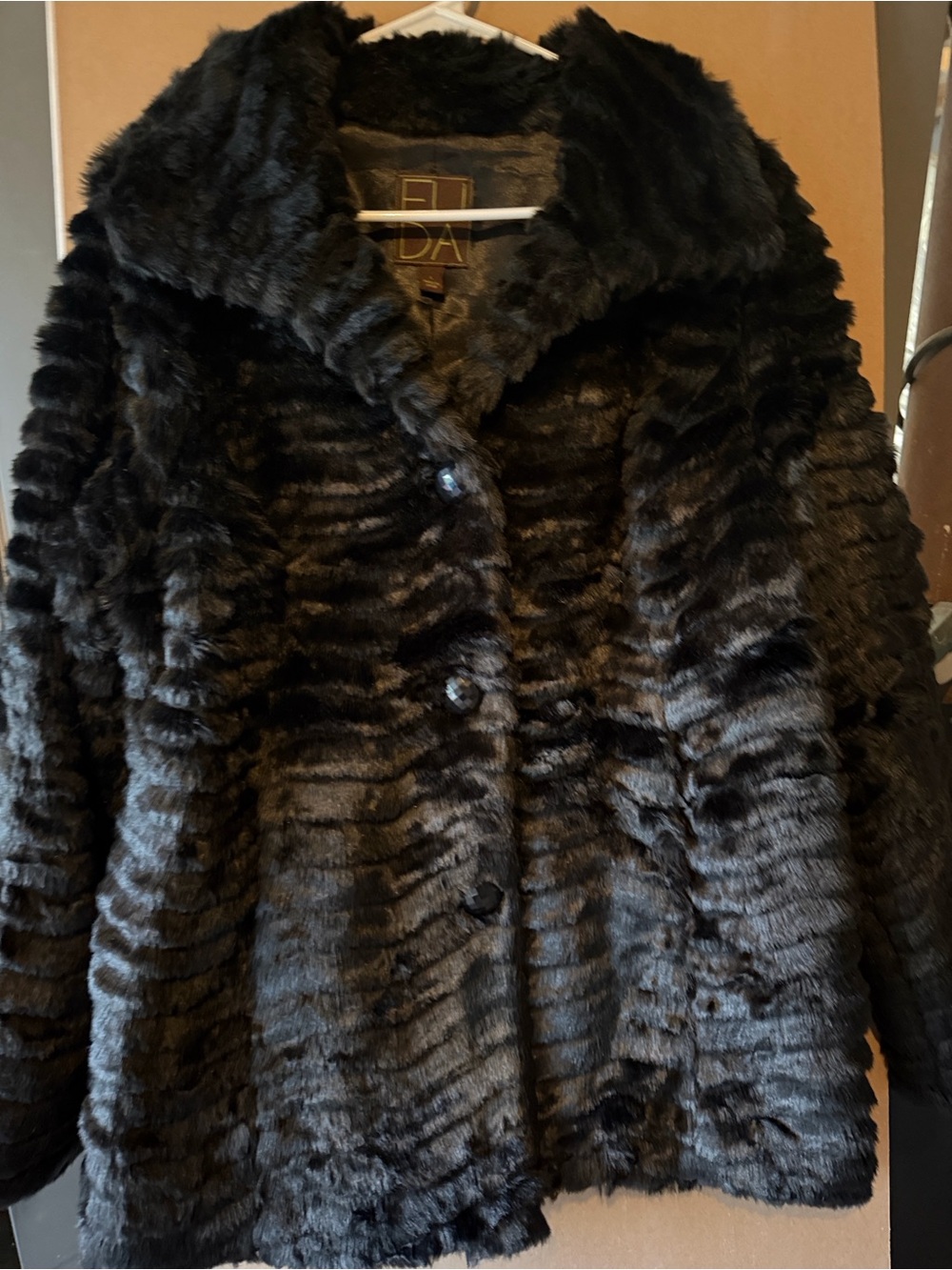 Faux Fur Black Women's Coat -